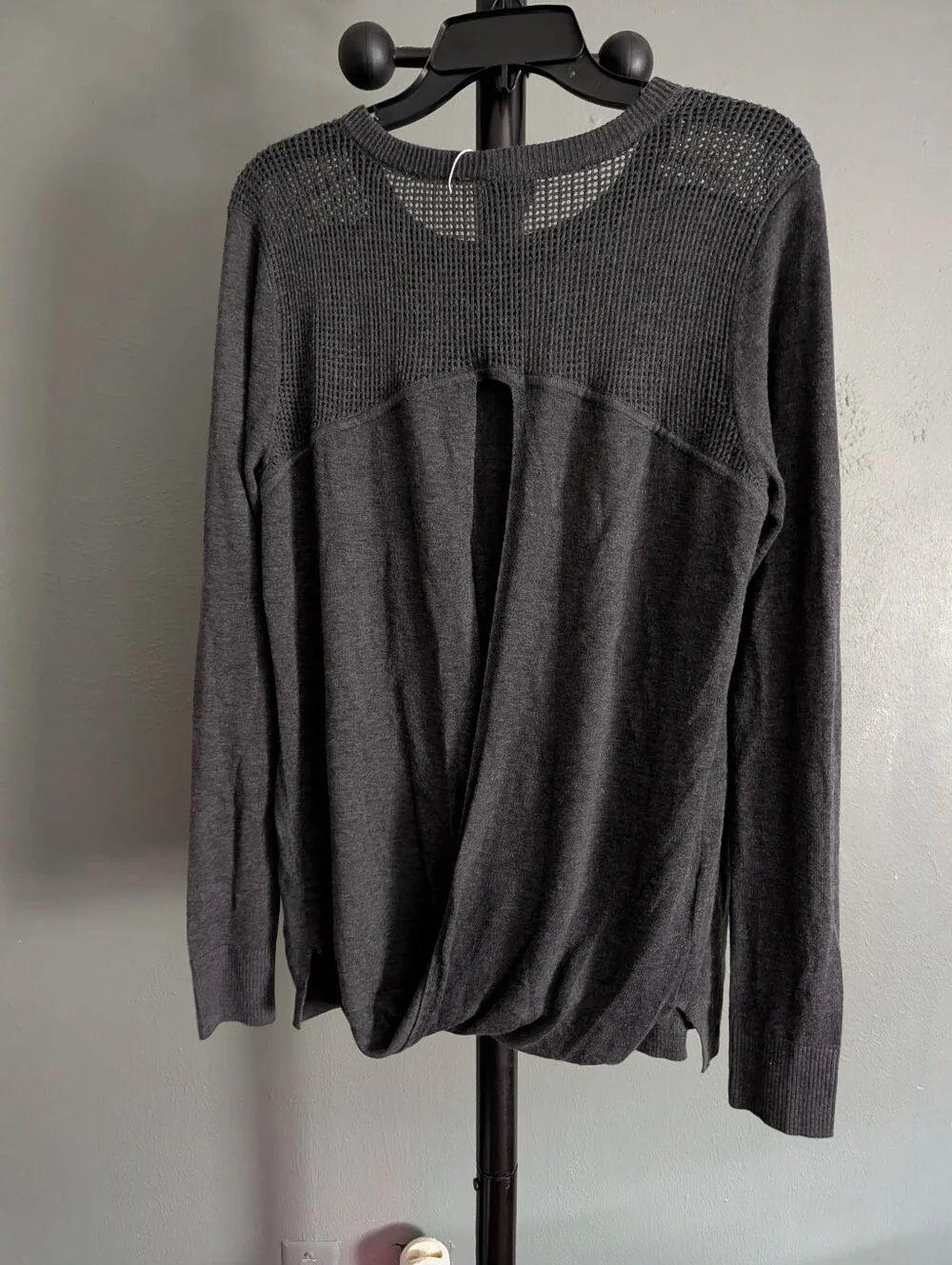 Lululemon Back To Balance Gray Knit Long-Sleeve Sweater